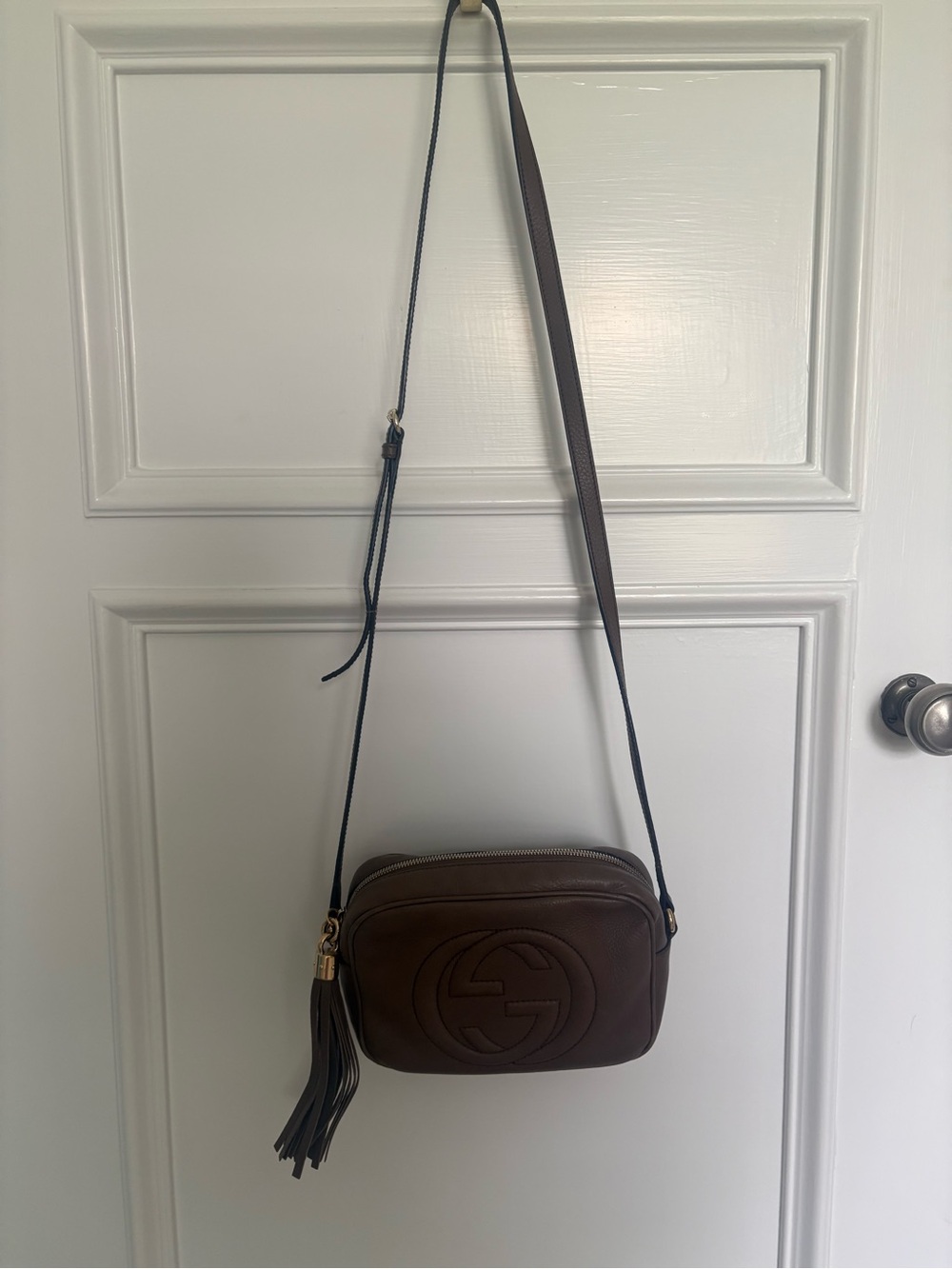 Gucci Brown Leather Soho Disco Crossbody with Tassel